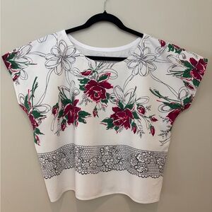 Handmade Flowers and Lace Box Tee